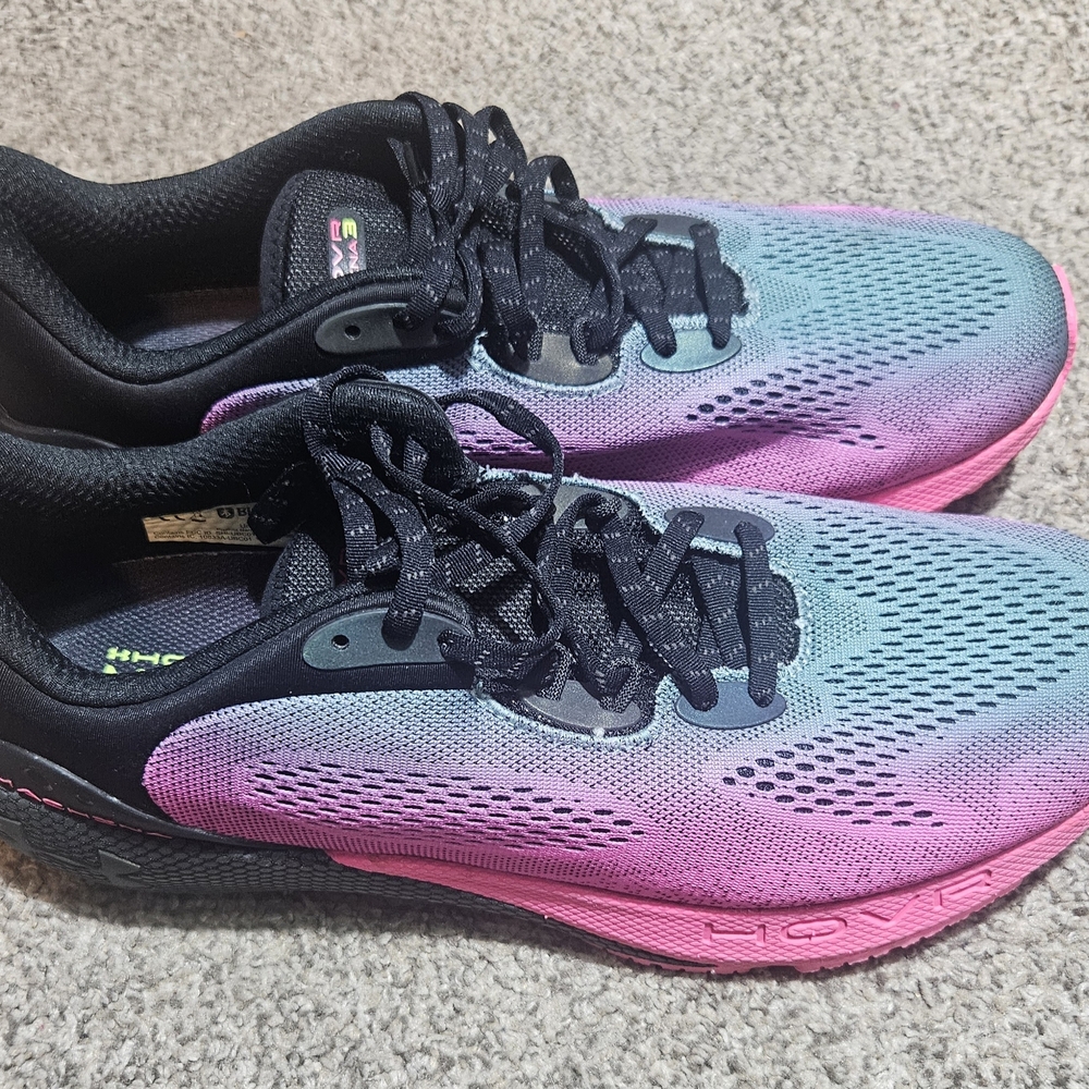 Under Armour Men's Pink and Teal Gradient Running Shoes